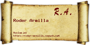 Roder Armilla névjegykártya